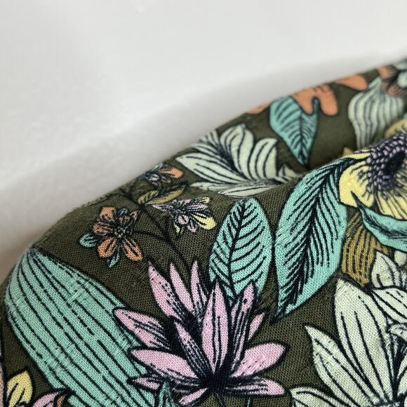 Ana Floral Print Puff Sleeve Top Womens 3X Colorful Spring Summer Boho Cotton - Picture 3 of 7